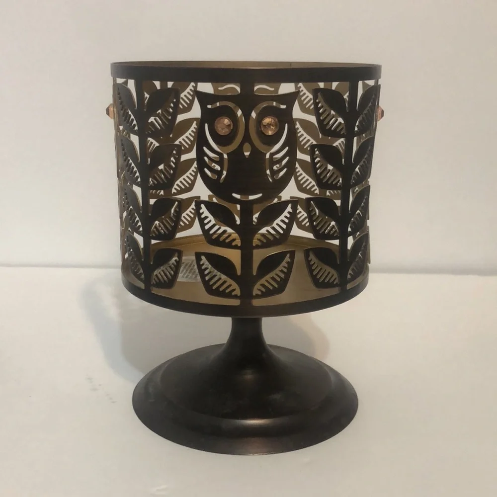 Bath & Body Works Owl Bronze Metal Candle Holder